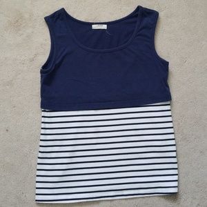 Navy and White Nursing Tank